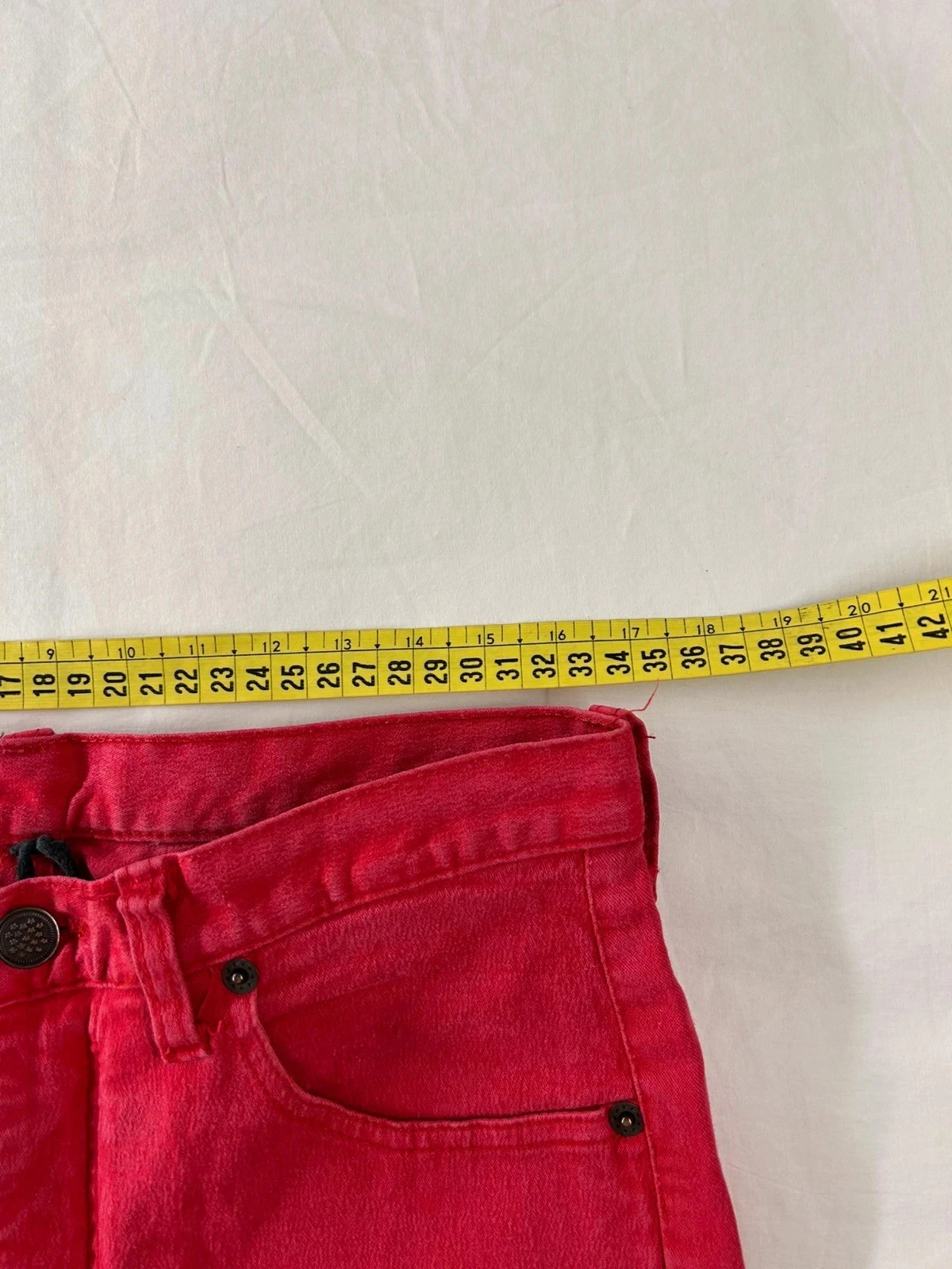 Rode vintage hoge taille jeans – photo 6
